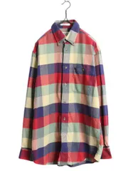【お得なクーポン配布中!】 00s オービス フランネル ボタンダウン シャツ メンズ M / 古着 オールド ORVIS マルチカラー ブロック チェック 長袖シャツ ネルシャツ