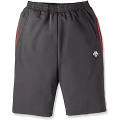 デサント(DESCENTE) フィットネス ハーフパンツ 吸汗速乾 UVカット DTM-1911PB メンズ インクグレー×レッド Mサイズ