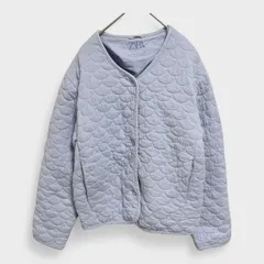 【美品】【ZARA】『ザラ』[キルディングノーカラージャケット] ブルゾン ブルー系 (160cm) 商品A77 管理C
