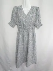 ◇ ⊂ RAY CASSIN 小花柄 半袖 ロング丈 ワンピース サイズF ライトブルー マルチカラー レディース E  【1409100060256】