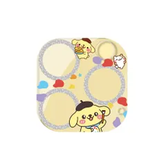 iPhone 15 Pro/iPhone 15 Pro Max カメラ レンズ 保護 ガラス フィルム カバー カメラフィルム カメラシート カメラカバー レンズカバー レンズフィルム ポムポムプリン キラキラ 可愛い ラメ キャラクター 全面保護