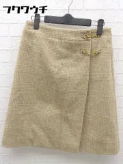 ◇ La TOTALITE ラ トータリテ チェック サイドジップ 膝丈 スカート サイズ38 ベージュ レディース 【中古】 【1002801331900】のサムネイル