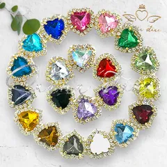 B ゴールド ハート ストーン 16mm 同色4個 1 〜10