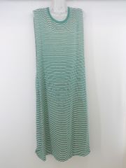 ◇ Sugar spoon シュガー スプーン ボーダー 半袖 膝下丈 ワンピース サイズF ホワイト系 グリーン レディース P  【中古】 【1210180009550】