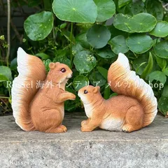 ガーデンオブジェ りす 2個セット リス ガーデンオーナメント 植木鉢 樹脂 かわいい 小動物 アニマル ガーデニング 雑貨 ガーデン雑貨 ガーデンインテリア ガーデン インテリア 庭の装飾 お洒落 おしゃれ 8-14