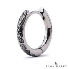 ライオンハート “HAWAIIAN” スプリット フープピアス サージカルステンレス316L シルバー 金属アレルギー対応 片耳用 1点売り メンズ ブランド LION HEART
