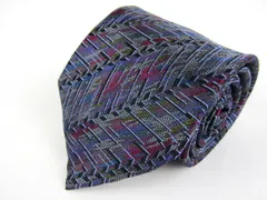 ミッソーニ ブランドネクタイ 総柄 シルク イタリア製 美品 メンズ ブルー Missoni 【中古】