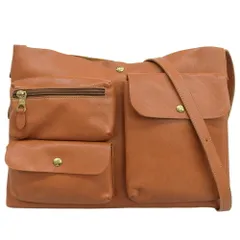 イルビゾンテ メンズブラウン レザー ショルダー、メッセンジャーバッグ