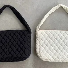 キルティング ショルダーバッグ  大容量 レディース メンズ 斜め掛け 黒 白
