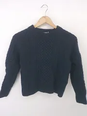 ◇ green label relaxing グリーンレーベル UNITED ARROWS ウール ニット 長袖 セーター ネイビー レディース E  【1304260004082】