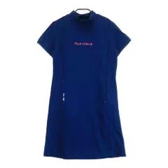サイズ：M FILA GOLF フィラゴルフ  モックネック 半袖ワンピース 刺繍  ネイビー系 [240101433697] ゴルフウェア レディース ストスト