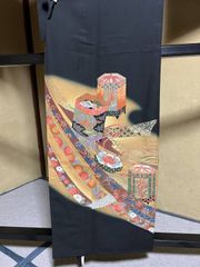 No.103 化繊 留袖 五ッ紋・五三の桐 比翼付き