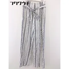 ◇ NATURAL BEAUTY BASIC ストライプ パンツ サイズM オフホワイト ブラック系 レディース  【中古】 【1110190004876】
