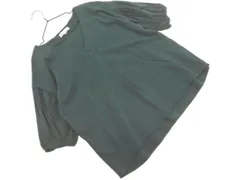 NATURAL BEAUTY BASIC ナチュラルビューティーベーシック Vネック プルオーバー カットソー sizeM/緑 ■◆ レディース