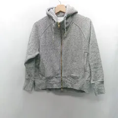 ◇ ⊇ BLISS POINT 裏起毛 総柄 ハイネック 長袖 パーカー サイズL グレー系 レディース E  【1501230048552】