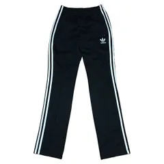 古着 adidas アディダス トラックパンツ ジャージ トレフォイルロゴ 3ライン ブラック S 254-43