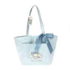 Maison de FLEUR メゾンドフルール トートバッグ/サンリオコラボ  シナモンロール＆みるく/チェック柄/ナイロン    ブルー  / 240001154733