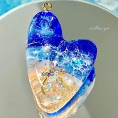 【琉球ガラスの波際⭐︎ハートネックレス】