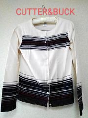 1004y【春秋コーデ】CUTTER&BUCK 古着 カーディガン レディース