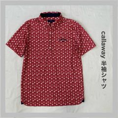 Callaway　キャロウェイ　GOLF　ゴルフ　スポーツ　ロゴ刺繡　半袖　半袖ポロ　夏物　薄手シャツ　ゴルフウェア　薄手　軽量　ボーダー　メンズ　L