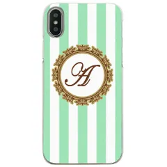 【新品未使用】Xperia Ace III SO-53C SOG08 クリア ハードケース ( ストライプミント イニシャルA ) ボーダー ストライプ イニシャル cl-initial1-so53c-ca016_e_a