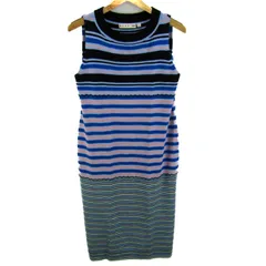 ユニクロ ニットワンピース トップス ノースリーブ マルチボーダー マルニコラボ レディース Mサイズ 青×ピンク×緑 UNIQLO 【中古】