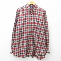 XL/古着 ラルフローレン 長袖 ブランド フランネル シャツ メンズ 90s ワンポイントロゴ BLAKE 大きいサイズ コットン ボタンダウン エンジ