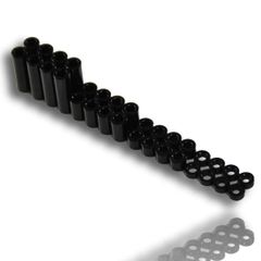 【人気商品】アルミスペーサーセット 1.5mm/3mm/6mm/12mm M4WD 各8個 mokedo-factory（モケドーファクトリー） (ブラック)