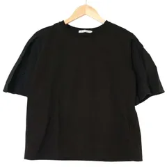 BEAUTY&YOUTH ユナイテッドアローズ 【袖 フレア 異素材切替】 半袖 カットソー Tシャツ Sz.F レディース 黒 日本製