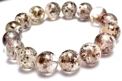 【１点物】ザンビア産◇グロッシュラーガーネット入り MIXエピドート＆トルマリンインクォーツ　13mm　ブレスレット パワーストーン 天然石 _MA6581