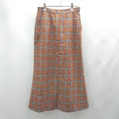 ◇ Θ SLOBE IENA スローブイエナ チェック柄 ロング タイト スカート サイズ38 ブラウン レディース E  【1503060049839】
