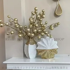 花瓶 フラワーベース デコレーション フラワーアレンジメント 花 ブーケ ドライフラワー インテリア リビングルーム 玄関 ゴールド 大きめ セラミック エレガント 結婚式 プレゼント 4-7