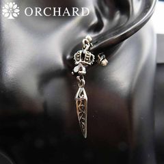 シルバー925 ピアス 両耳 メンズ レディース 925 Silver クラウン ダガー 黒ジルコニア スタッドピアス
