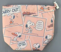 【中古】バッグ ピンク ミニ巾着 Comic travel series 「PEANUTS(SNOOPY)」