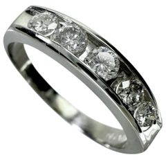 15号 一文字リング ダイヤモンド 0.50ct リング・指輪 Pt900プラチナ 4.4g レディース 【中古】【真子質店】【NN】