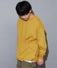 新品 未使用 JIGGYS SHOP(ジギーズショップ)TECH DRAWSTRING　ロンT サイドポケット付 ルーズシルエット 217424 マスタード