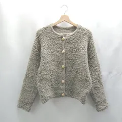 ◇ ⊇ ELFRANK エルフランク ボア素材 ジャケット 長袖 ジャケット サイズ F グレー系 レディース E  【1502030038590】