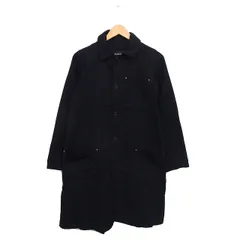 ズッカ zucca ステンカラーコート アウター ミドル丈 アシンメトリー 無地 コットン 綿 S ブラック 黒 /FT35のサムネイル