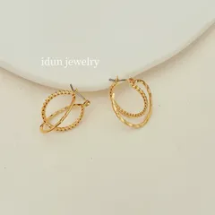 新作ゴールド ツイストフープピアス おしゃれ かわいい 18kコーティング 上品 新作 シンプル