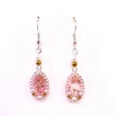 【ハンドメイド】UVレジン ドライフラワー パール ピアス