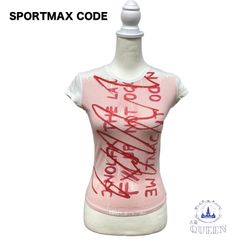 ☆美品☆ SPORTMAX CODE スポーツマックスコード トップス Tシャツ 半袖 シンプル お洒落 レディース ホワイト M 日本製 ASS42-82 送料無料 古着