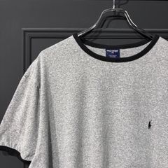 90s POLOSPORT リンガーTシャツ　杢グレー