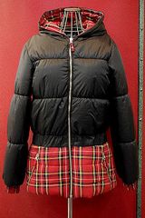 【未使用・新品】Junior GAULTIER  (ジュニアゴルチェ)   タータンチェックコンビ綿入りコート(RED)