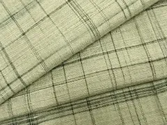 平和屋着物▽上質な紬　単衣　格子　正絹　逸品　AAAZ9499fy