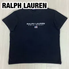 POLO SPORT RALPH LAUREN ポロスポーツ 半袖Tシャツ レディースL ブラック 黒 ビッグプリント インパクト21 着丈55cm 肩幅40cm 身幅(脇下)47.5cm 袖丈14.5cm【古着】