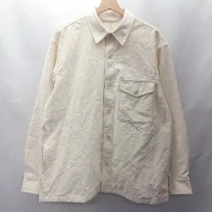 ◇ Θ UNIQLO オーバーシャツジャケット 長袖 シャツジャケット サイズ L ベージュ・アイボリー系 メンズ レディース E  【1411280035696】