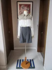 新品）ザラツイードブラウス M ／ グレーショーツ