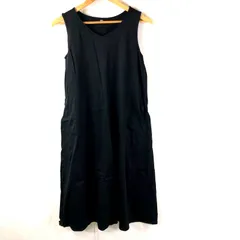 ユニクロ UNIQLO ワンピース ノースリーブ ロング サイドポケット 綿100％ 黒 Mサイズ 2025040200096