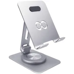 スマートフォンスタンド 水平回転式360° PS-07 Pasoul 高さ/角度調整可能 姿勢改善 腰痛/猫背解消 折りたたみ式 シルバー スマートフォンホルダー 高さ 角度調整可能 滑り止め 卓上ホルダー モバイルスタンド スマホスタンド 携帯電話スタンド