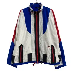 le coq sportif ナイロンジャケット L ホワイト ブルー レッド ルコックスポルティフ スポーツ 古着卸 アメリカ仕入 a611-5875のサムネイル